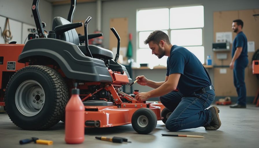 Visual context for specific lubricant for crew threads in a 110000 horizontal lawnmower